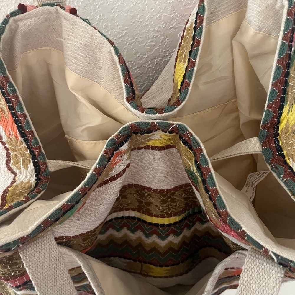 Multicolor Patterned Tote Bag - Picture 9 of 11